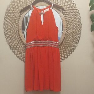 GB Sleeveless Cocktail Dress With Beading Size Medium Red